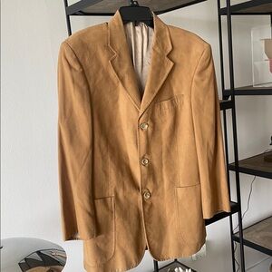 Tan Blazer with Button Closure